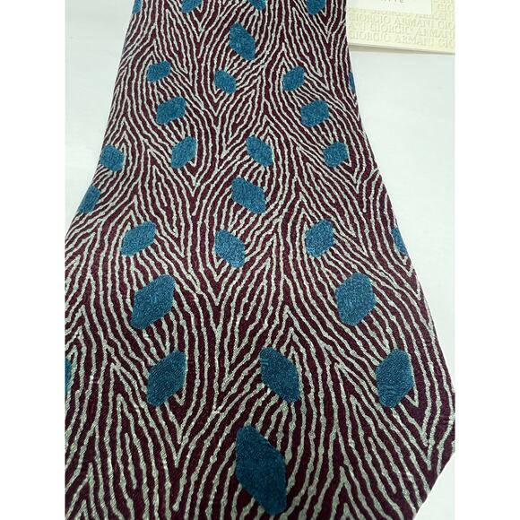 Giorgio Armani Cravatte Repp Silk Tie Italy NWT Abstract Pattern - Picture 2 of 11